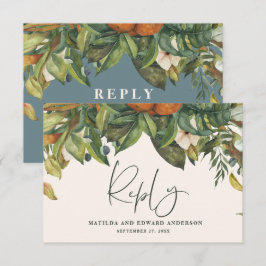 Hochzeitszitrus botanisch modern RSVP karte
