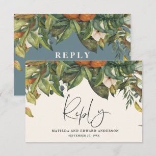 Hochzeitszitrus botanisch modern RSVP karte