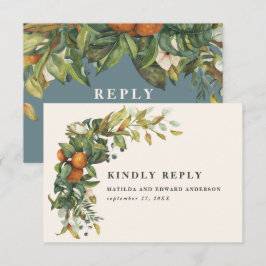 Hochzeitszitrus botanisch modern RSVP karte