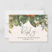 Hochzeitszitrus botanisch modern RSVP karte (Vorderseite)