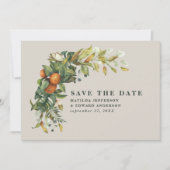 Hochzeitszitrus botanisch modern save the date (Vorderseite)