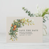 Hochzeitszitrus botanisch modern save the date (Stehend Vorderseite)