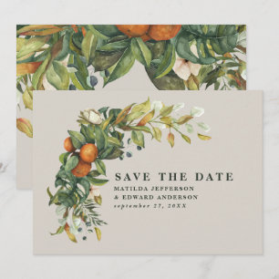Hochzeitszitrus botanisch modern save the date