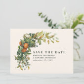 Hochzeitszitrus botanisch modern save the date (Stehend Vorderseite)