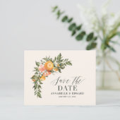Hochzeitszitrus botanischer Moderne Ankündigungspostkarte (Stehend Vorderseite)