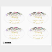 Hochzeitszubehör - Braut mit bunten Hochzeiten Ovaler Aufkleber (Blatt)