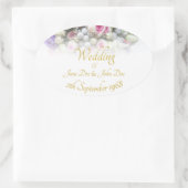 Hochzeitszubehör - Braut mit bunten Hochzeiten Ovaler Aufkleber (Tasche)