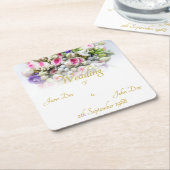 Hochzeitszubehör - Braut mit bunten Hochzeiten Rechteckiger Pappuntersetzer (angewinkelt)