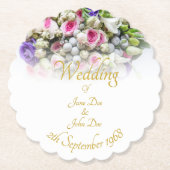 Hochzeitszubehör - Braut mit bunten Hochzeiten Untersetzer (Vorderseite)