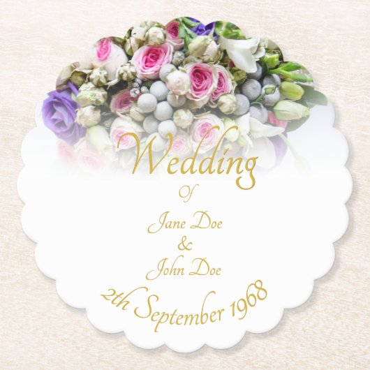 Hochzeitszubehör - Braut mit bunten Hochzeiten Untersetzer (Vorderseite)