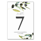Hochzeitszweig der Minimalistischen Olivenzweig-Ti Tischnummer (Rückseite)