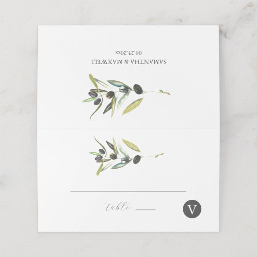 Hochzeitszweig für Platzkarten (Außenseite Aufgefaltet)