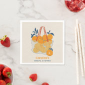 Hochzeitszweig & Mittagessen Wasserfarbe Orangesaf Serviette (Beispiel)