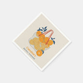 Hochzeitszweig & Mittagessen Wasserfarbe Orangesaf Serviette (Ecke)