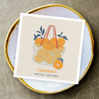 Hochzeitszweig & Mittagessen Wasserfarbe Orangesaf Serviette