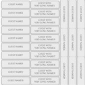 Hochzeittisch Platzkarte 29x Gastnamen Labels (Vorderseite)