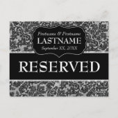 Hochzeittisch reserviert Muster für Signallänge Postkarte (Rückseite)