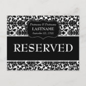 Hochzeittisch reserviertes Muster für Damaskus-Zei Postkarte (Rückseite)