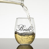 Hochzeittypografie - Brille und Bräutigam Weinglas Ohne Stiel