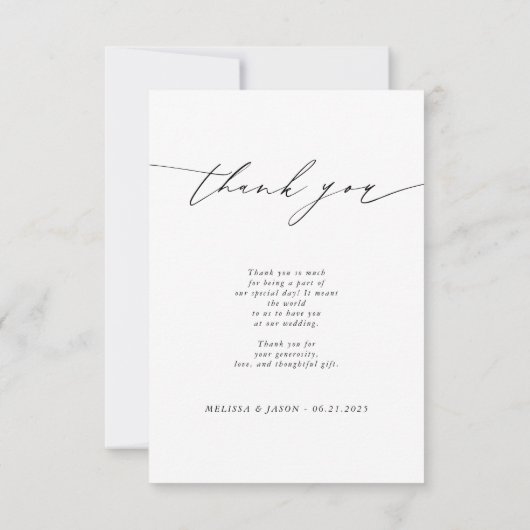 Hochzeittypografie-Foto Danke-Karte Dankeskarte (Rückseite)
