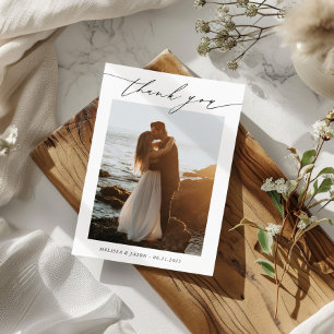 Hochzeittypografie-Foto Danke-Karte Dankeskarte