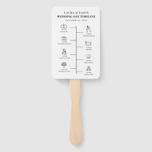 Hochzeitungs-Handfans, Hochzeitsprogramme Fächer (Rückseite)