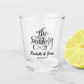 Hochzeitungs-, Hochzeitsschuss-Glas Schnapsglas (Vorderseite)