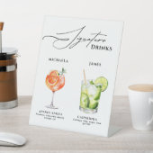 Hochzeitunterschrift Drinks über 50 Aquarellcockta Sockelschild (In SItu)