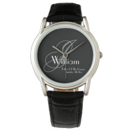 Hochzeitvater des Groom-Geschenkes Monogram Sports Armbanduhr