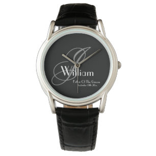 Hochzeitvater des Groom-Geschenkes Monogram Sports Armbanduhr