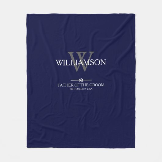 Hochzeitvater des Groom-Geschenkmongramm-Elegant Fleecedecke (Vorderseite)