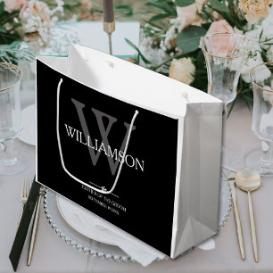 Hochzeitvater des Groom-Geschenkmongramm-Elegant Große Geschenktüte