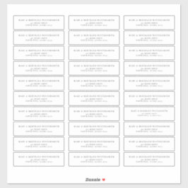 Hochzeitvorbereitung Rücksendesiegel Minimalistisc Aufkleber