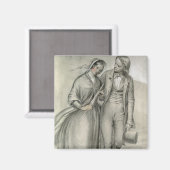 Hochzeitvormittag - Abfahrt, c.1846 Magnet (Vorderseite/Rückseite)