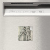 Hochzeitvormittag - Abfahrt, c.1846 Magnet (In Situ (Geschirrspüler))