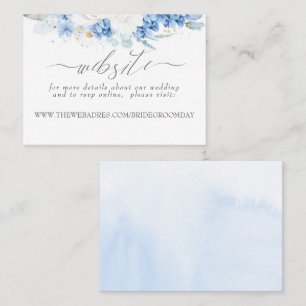 Hochzeitwebsite Dusty Blue White Blume Visitenkarte