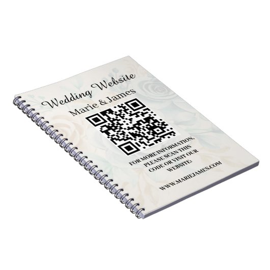 Hochzeitwebsite Hinzufügen von Namen Datum QR-Code Notizblock (Rechte Seite)