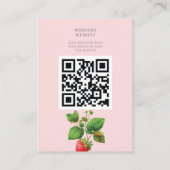Hochzeitwebsite QR Code Erdbeeren und Peonies Begleitkarte (Rückseite)