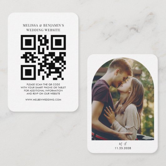 Hochzeitwebsite QR Code Foto UAWG Begleitkarte (Vorne/Hinten)