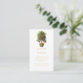 Hochzeitwebsite QR Code Orange Citrus Begleitkarte (Stehend Vorderseite)