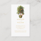 Hochzeitwebsite QR Code Orange Citrus Begleitkarte (Vorderseite)