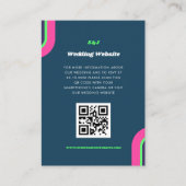 Hochzeitwebsite QR Code UAWG Aquamarin Retro Groov Begleitkarte (Vorderseite)