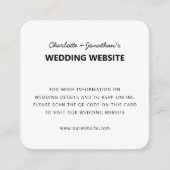 Hochzeitwebsite QR Code UAWG Minimalistisch Begleitkarte (Vorderseite)