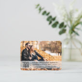 Hochzeitwebsite QR Overlay Foto Black Begleitkarte (Stehend Vorderseite)