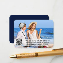 Hochzeitwebsite QR Overlay Foto Blue