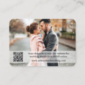 Hochzeitwebsite QR Overlay Foto Dusty Rose Begleitkarte (Vorderseite)