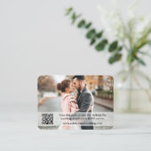 Hochzeitwebsite QR Overlay Foto Dusty Rose Begleitkarte (Stehend Vorderseite)
