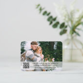 Hochzeitwebsite QR Overlay Foto Green Begleitkarte (Stehend Vorderseite)
