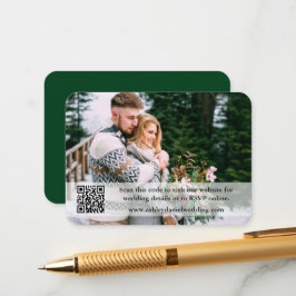 Hochzeitwebsite QR Overlay Foto Green Begleitkarte