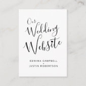 Hochzeitwebsite Schwarz-weißer QR-Code Begleitkarte (Vorderseite)